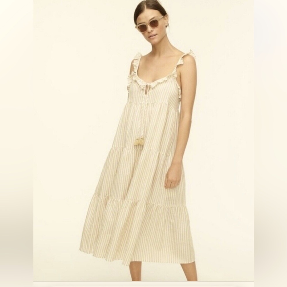 J.Crew linen ruffle cover up dress